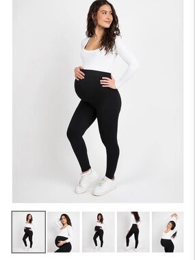 Lasora Maternity Leggings Size M NWT Black Stretch Pregnancy Pants